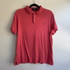 Polo Ralph Lauren, custom slim fit size large salmon, pink short sleeve polo L